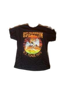 Led Zeppelin 1975 US Tour Black Graphic T-Shirt